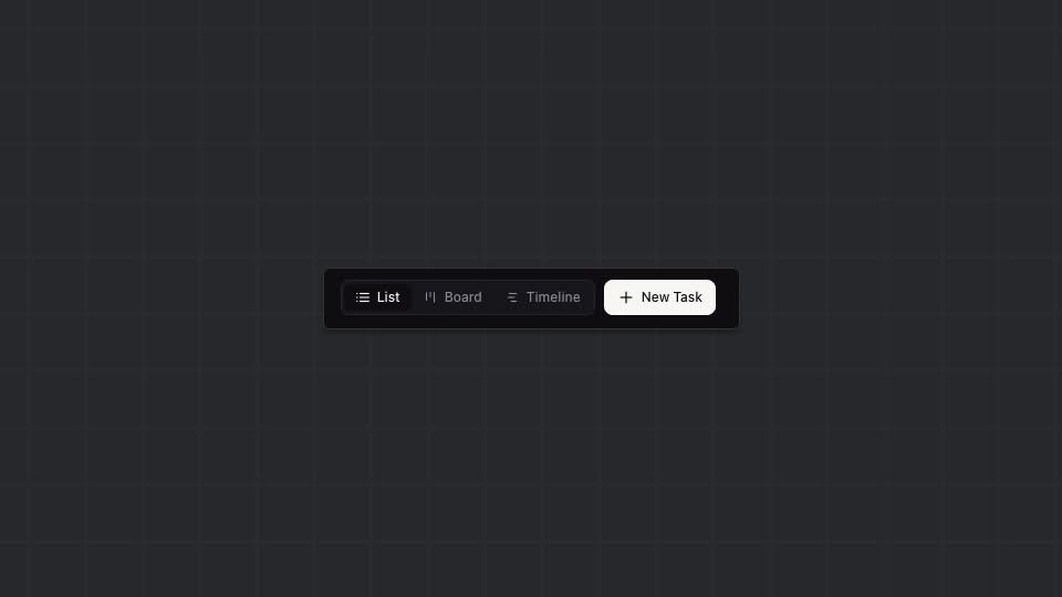 View toggle buttons in the toolbar showing List, Board, and Timeline options